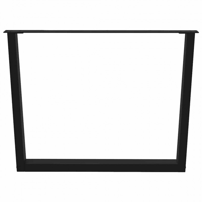 Nogi do stołu jadalnego w kształcie litery V 2 szt. Czarne 100x(72-73,3) cm Stal