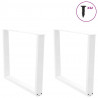 Nogi do stołu jadalnego w kształcie litery V 2 szt. Białe 100x(72-73,3) cm Stal