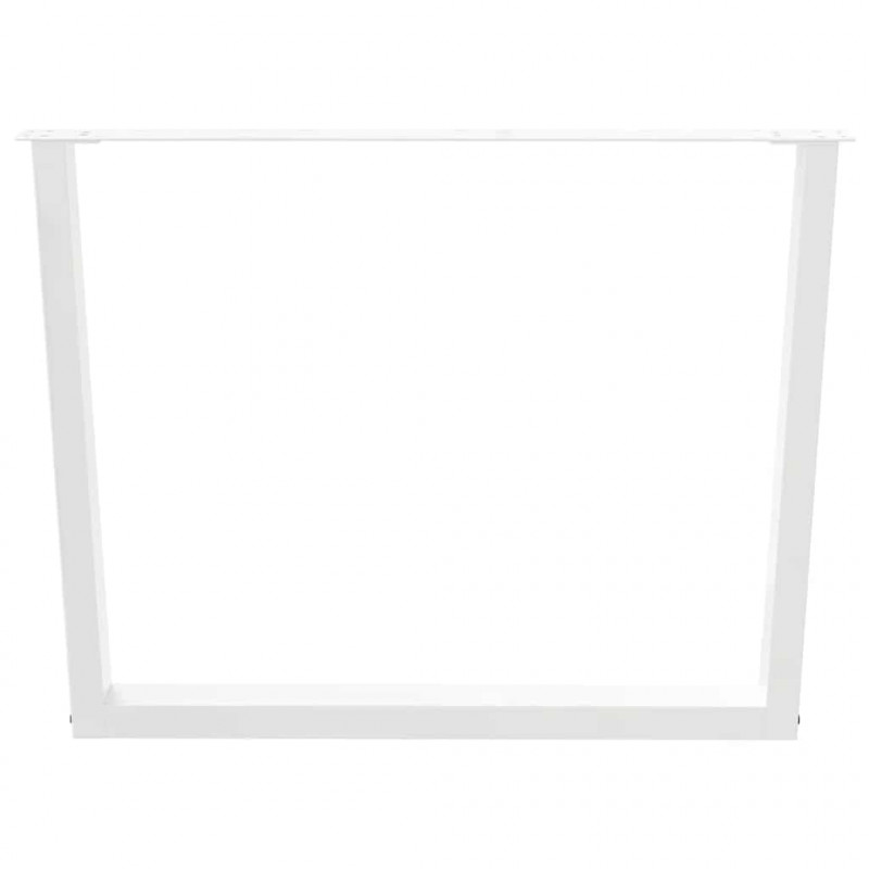 Nogi do stołu jadalnego w kształcie litery V 2 szt. Białe 100x(72-73,3) cm Stal