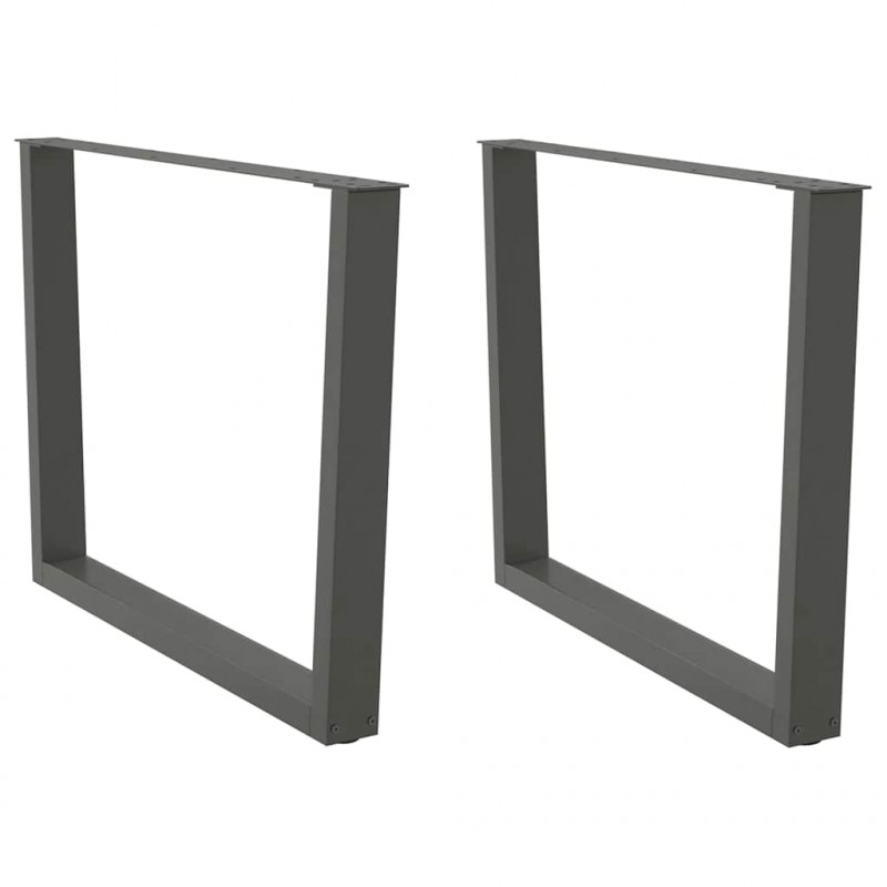 Nogi do stołu jadalnego w kształcie litery V 2 szt. Antracyt 100x(72-73,3) cm Stal