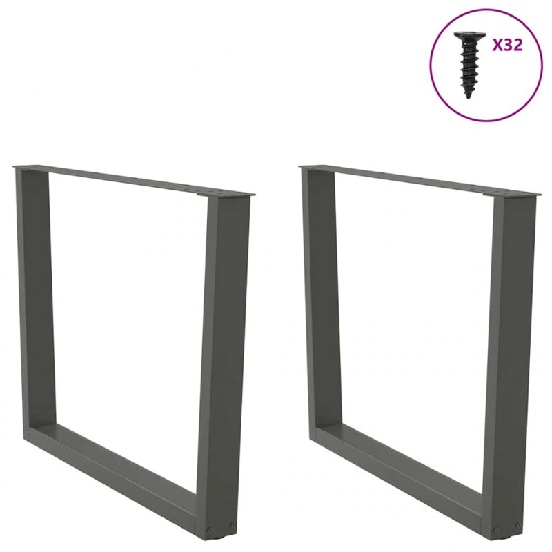 Nogi do stołu jadalnego w kształcie litery V 2 szt. Antracyt 100x(72-73,3) cm Stal