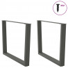 Nogi do stołu jadalnego w kształcie litery V 2 szt. Antracyt 100x(72-73,3) cm Stal