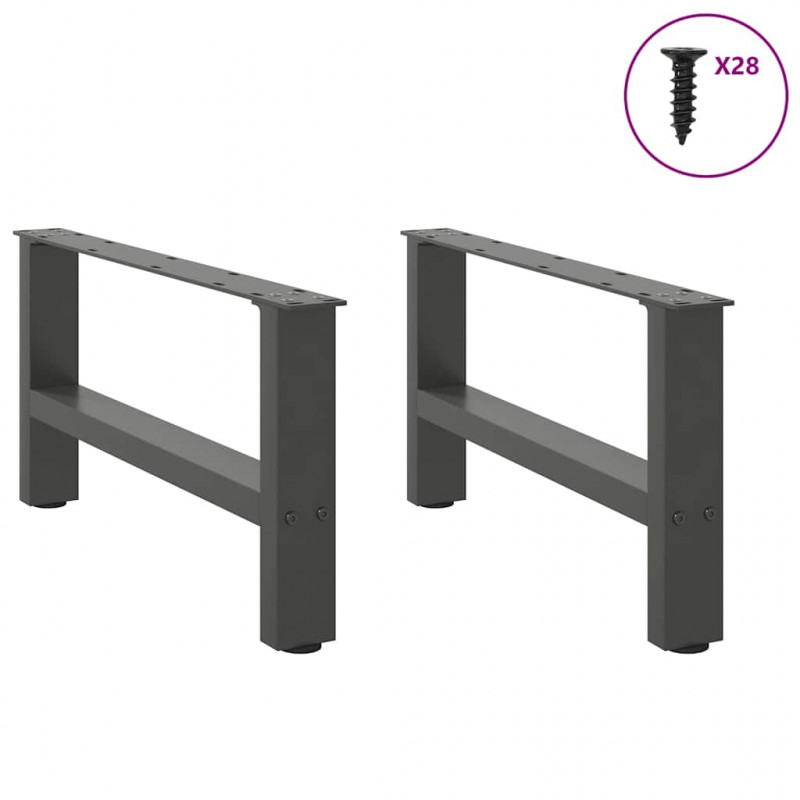 Nogi do stolika kawowego Antracyt 2 szt. 70x(30-31) cm Stal