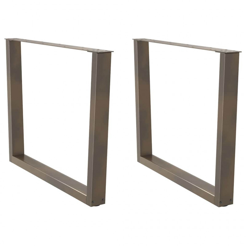 Nogi do stołu jadalnego w kształcie litery V 2 szt. Naturalna stal 100x(72-73,3) cm Stal