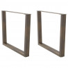 Nogi do stołu jadalnego w kształcie litery V 2 szt. Naturalna stal 100x(72-73,3) cm Stal
