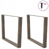 Nogi do stołu jadalnego w kształcie litery V 2 szt. Naturalna stal 100x(72-73,3) cm Stal