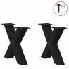 Nogi do stolika kawowego w kształcie litery X 2 szt. Czarne 60x(42-43) cm Stal