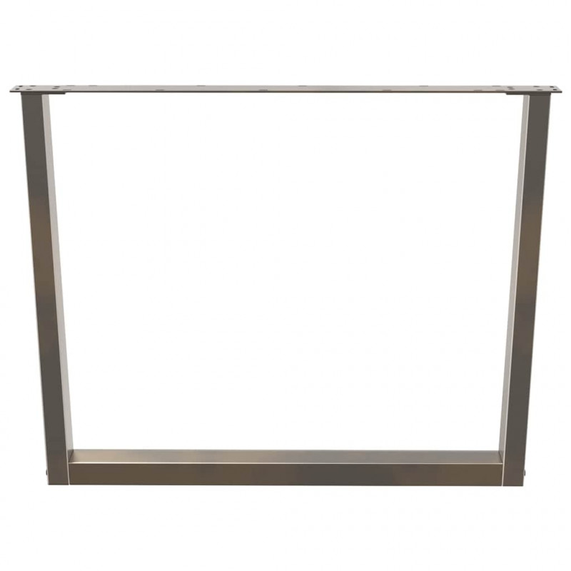 Nogi do stołu jadalnego w kształcie litery V 2 szt. Naturalna stal 100x(72-73,3) cm Stal