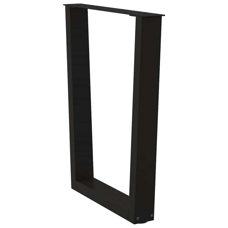 Nogi do stołu jadalnego w kształcie litery V 3 szt. Czarne 70x(72-73,3) cm Stalowe