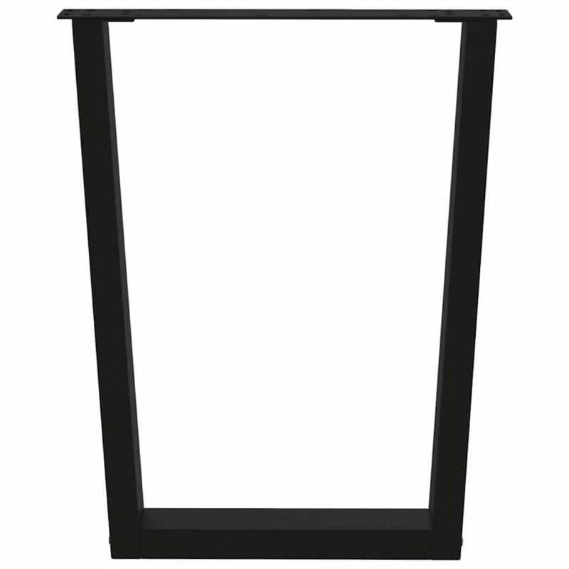 Nogi do stołu jadalnego w kształcie litery V 3 szt. Czarne 70x(72-73,3) cm Stalowe