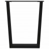 Nogi do stołu jadalnego w kształcie litery V 3 szt. Czarne 70x(72-73,3) cm Stalowe