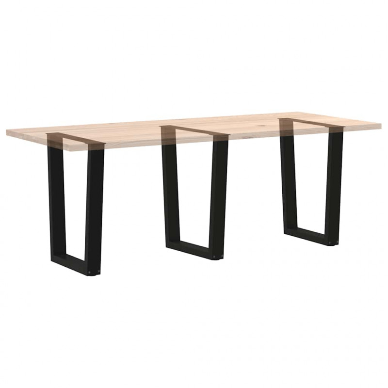Nogi do stołu jadalnego w kształcie litery V 3 szt. Czarne 70x(72-73,3) cm Stalowe