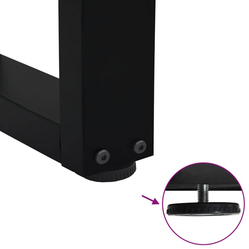 Nogi do stołu jadalnego w kształcie litery V 3 szt. Czarne 70x(72-73,3) cm Stalowe