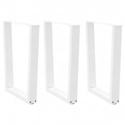 Nogi do stołu jadalnego w kształcie litery V 3 szt. Białe 70x(72-73,3) cm Stal