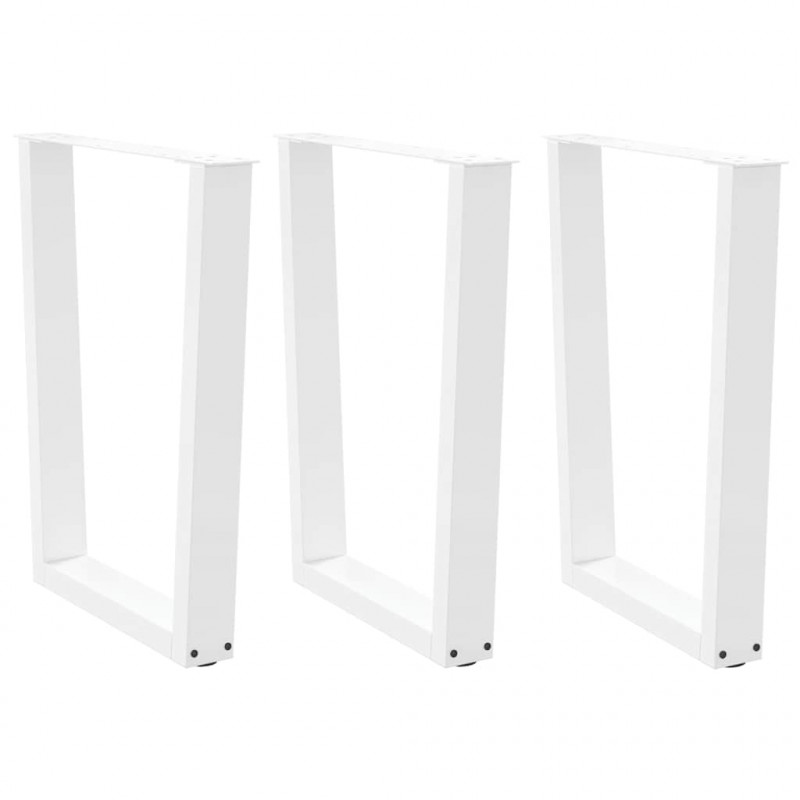 Nogi do stołu jadalnego w kształcie litery V 3 szt. Białe 70x(72-73,3) cm Stal