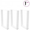 Nogi do stołu jadalnego w kształcie litery V 3 szt. Białe 70x(72-73,3) cm Stal
