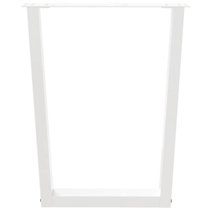 Nogi do stołu jadalnego w kształcie litery V 3 szt. Białe 70x(72-73,3) cm Stal