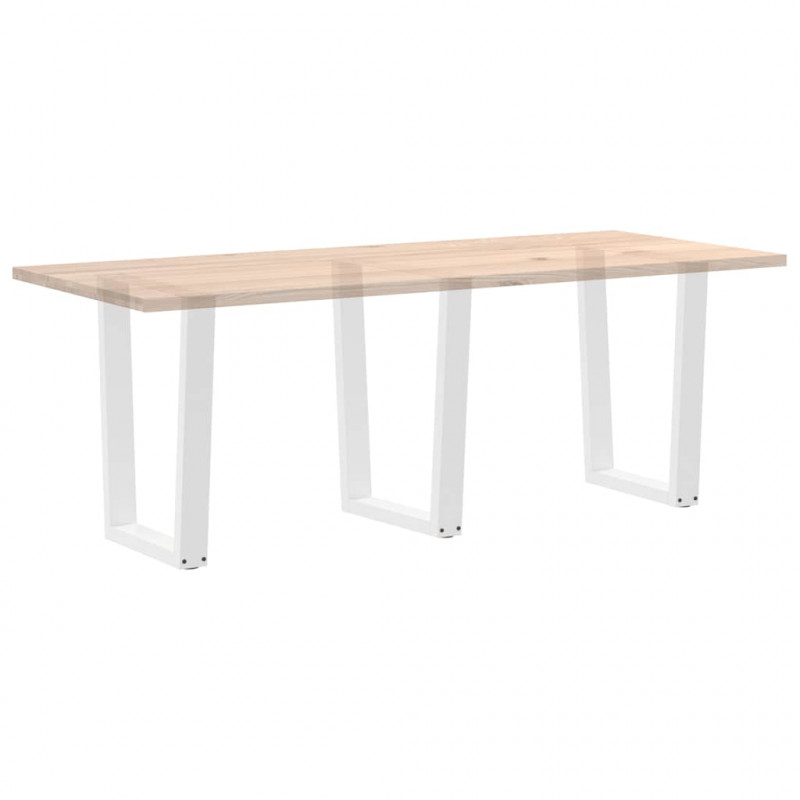 Nogi do stołu jadalnego w kształcie litery V 3 szt. Białe 70x(72-73,3) cm Stal
