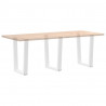 Nogi do stołu jadalnego w kształcie litery V 3 szt. Białe 70x(72-73,3) cm Stal