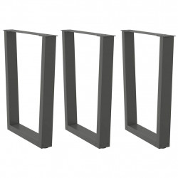 Nogi do stołu jadalnego w kształcie litery V 3 szt. Antracyt 70x(72-73,3) cm Stal