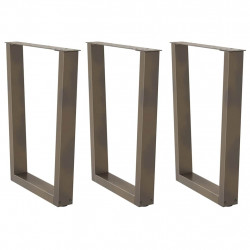 Nogi do stołu jadalnego w kształcie litery V 3 szt. Naturalna stal 70x(72-73,3) cm Stal