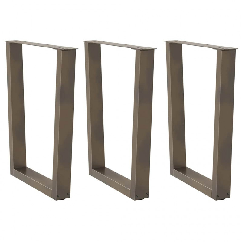 Nogi do stołu jadalnego w kształcie litery V 3 szt. Naturalna stal 70x(72-73,3) cm Stal
