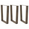 Nogi do stołu jadalnego w kształcie litery V 3 szt. Naturalna stal 70x(72-73,3) cm Stal