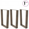 Nogi do stołu jadalnego w kształcie litery V 3 szt. Naturalna stal 70x(72-73,3) cm Stal