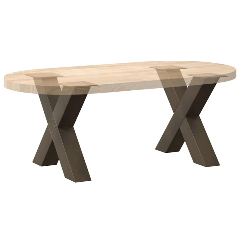 Nogi do stolika kawowego w kształcie litery X 2 szt. Naturalna stal 60x(42-43) cm Stal