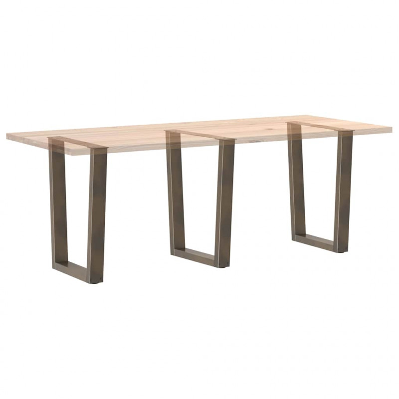 Nogi do stołu jadalnego w kształcie litery V 3 szt. Naturalna stal 70x(72-73,3) cm Stal