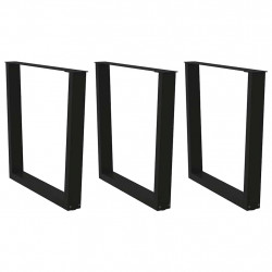 Nogi do stołu jadalnego w kształcie litery V 3 szt. Czarne 80x(72-73,3) cm Stalowe