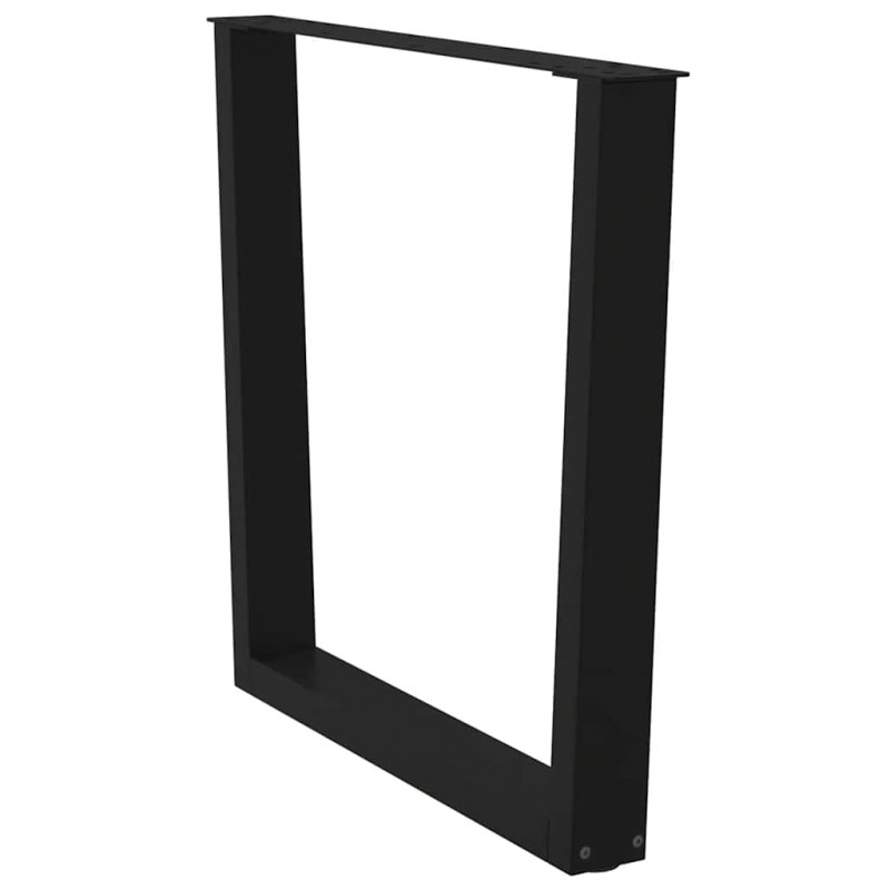 Nogi do stołu jadalnego w kształcie litery V 3 szt. Czarne 80x(72-73,3) cm Stalowe