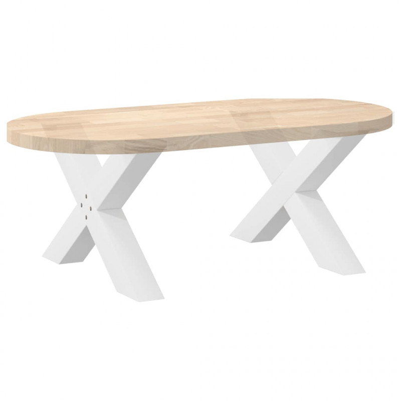 Nogi do stolika kawowego w kształcie litery X 2 szt. Białe 70x(42-43) cm Stal