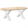 Nogi do stolika kawowego w kształcie litery X 2 szt. Białe 70x(42-43) cm Stal