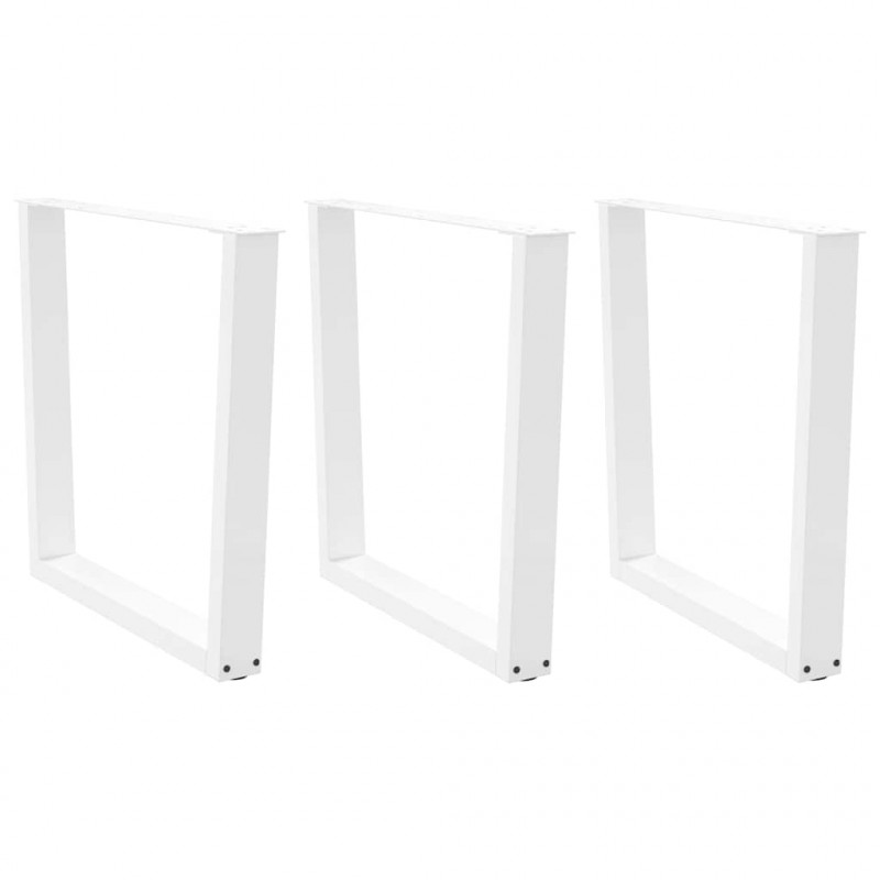 Nogi do stołu jadalnego w kształcie litery V 3 szt. Białe 80x(72-73,3) cm Stal