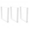 Nogi do stołu jadalnego w kształcie litery V 3 szt. Białe 80x(72-73,3) cm Stal