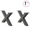 Nogi do stolika kawowego w kształcie litery X 2 szt. Antracyt 70x(42-43) cm Stal