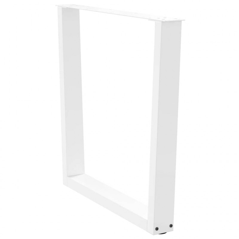 Nogi do stołu jadalnego w kształcie litery V 3 szt. Białe 80x(72-73,3) cm Stal