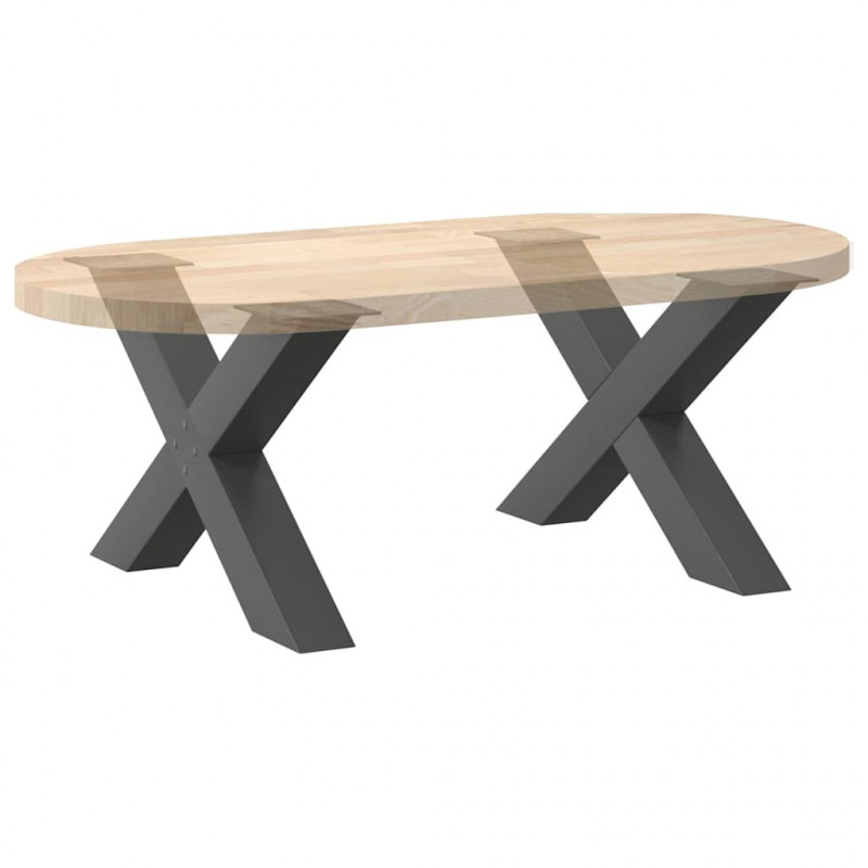 Nogi do stolika kawowego w kształcie litery X 2 szt. Antracyt 70x(42-43) cm Stal