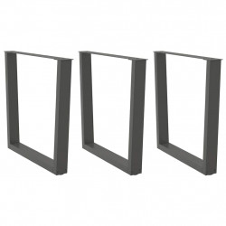 Nogi do stołu jadalnego w kształcie litery V 3 szt. Antracyt 80x(72-73,3) cm Stal