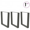 Nogi do stołu jadalnego w kształcie litery V 3 szt. Antracyt 80x(72-73,3) cm Stal