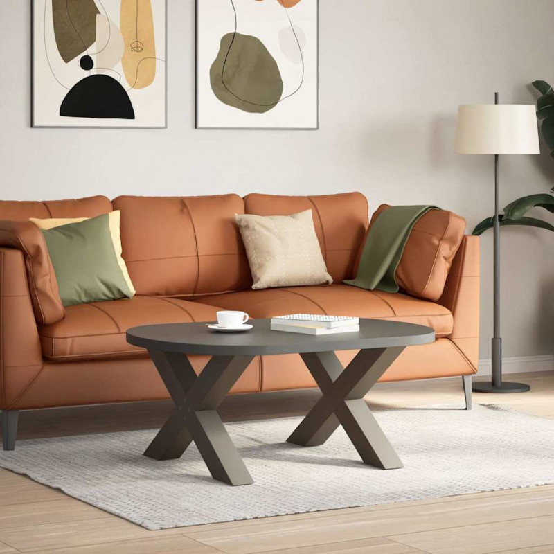 Nogi do stolika kawowego w kształcie litery X 2 szt. Naturalna stal 70x(42-43) cm Stal