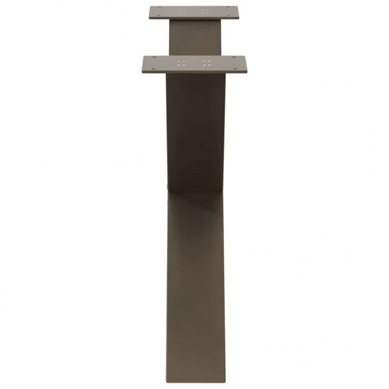 Nogi do stolika kawowego w kształcie litery X 2 szt. Naturalna stal 70x(42-43) cm Stal