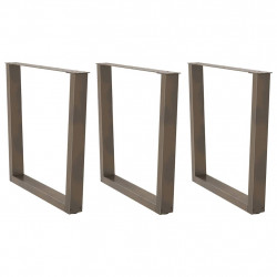 Nogi do stołu jadalnego w kształcie litery V 3 szt. Naturalna stal 80x(72-73,3) cm Stal