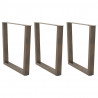 Nogi do stołu jadalnego w kształcie litery V 3 szt. Naturalna stal 80x(72-73,3) cm Stal