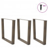 Nogi do stołu jadalnego w kształcie litery V 3 szt. Naturalna stal 80x(72-73,3) cm Stal
