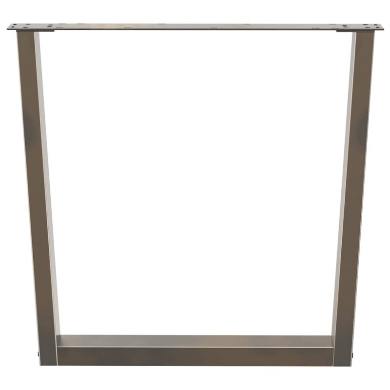 Nogi do stołu jadalnego w kształcie litery V 3 szt. Naturalna stal 80x(72-73,3) cm Stal