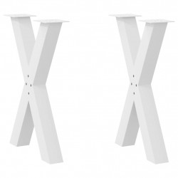 Nogi do stołu jadalnego w kształcie litery X 2 szt. Białe 50x(72-73) cm Stal