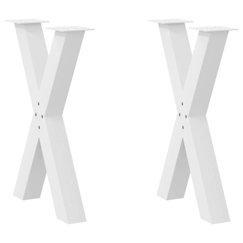Nogi do stołu jadalnego w kształcie litery X 2 szt. Białe 50x(72-73) cm Stal