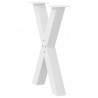 Nogi do stołu jadalnego w kształcie litery X 2 szt. Białe 50x(72-73) cm Stal